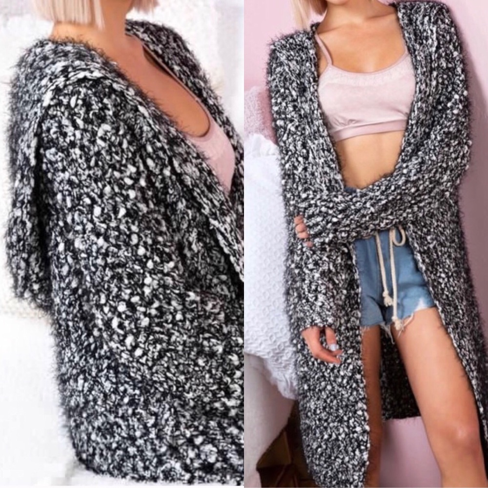 LAST 3! “MANDY” Fuzzy Popcorn Longline Cardi